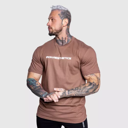 Pánske fitness tričko Iron Aesthetics Infinity, hnedé