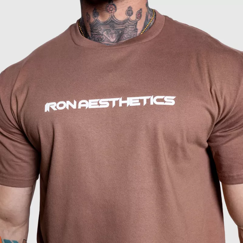 Pánske fitness tričko Iron Aesthetics Infinity, hnedé-7