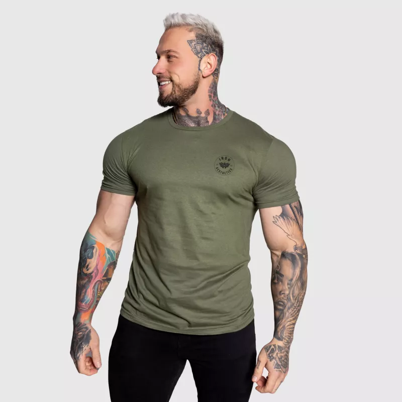 Pánske športové tričko Iron Aesthetics Circle, vojenská zelená-1