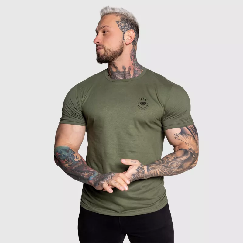 Pánske športové tričko Iron Aesthetics Circle, vojenská zelená-3