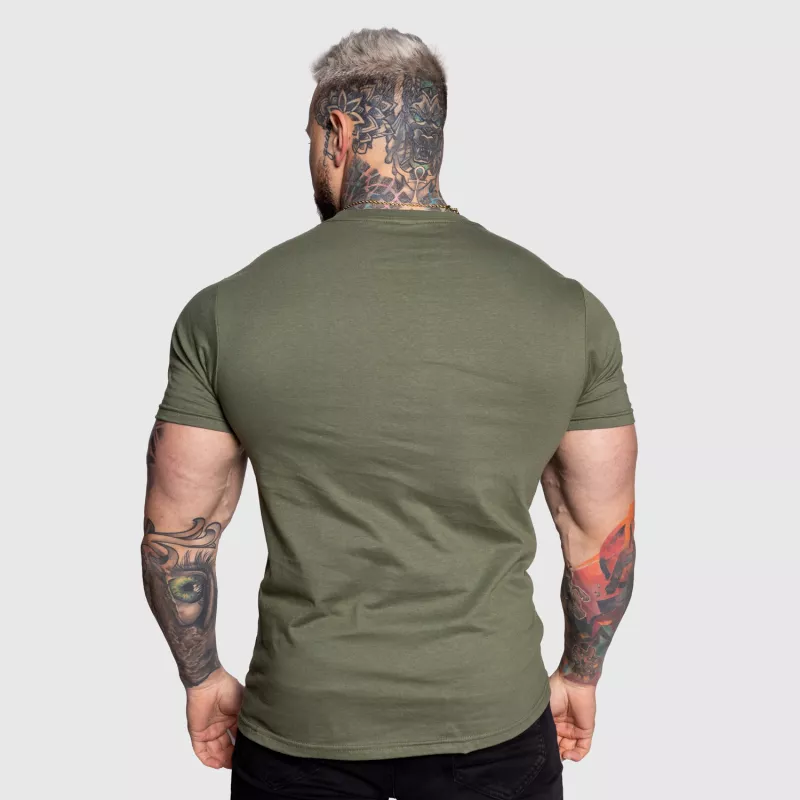 Pánske športové tričko Iron Aesthetics Circle, vojenská zelená-6