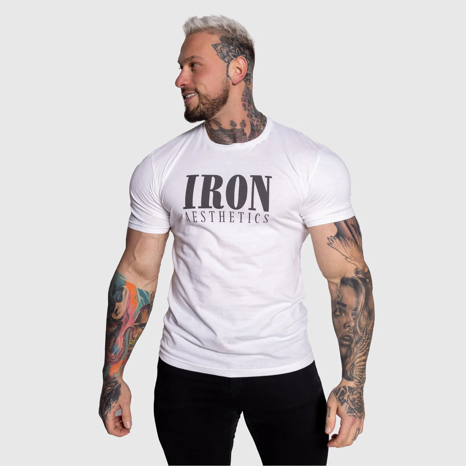 Pánske športové tričko Iron Aesthetics Urban, biele-1