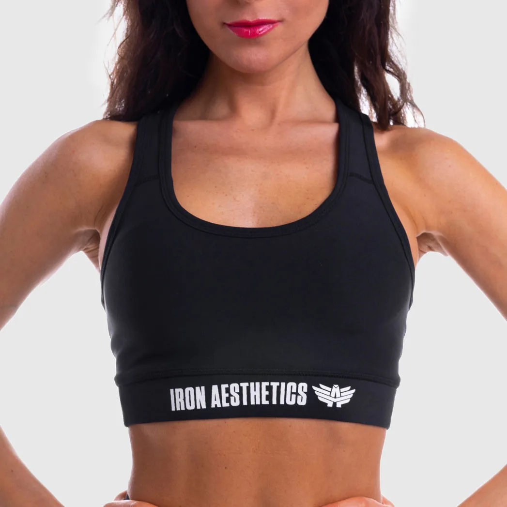 Dámska športová podprsenka STUFFED - Iron Aesthetics, čierna-1
