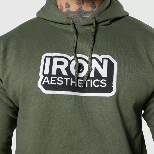 Mikina s kapucňou Iron Aesthetics Iconic, vojenská zelená