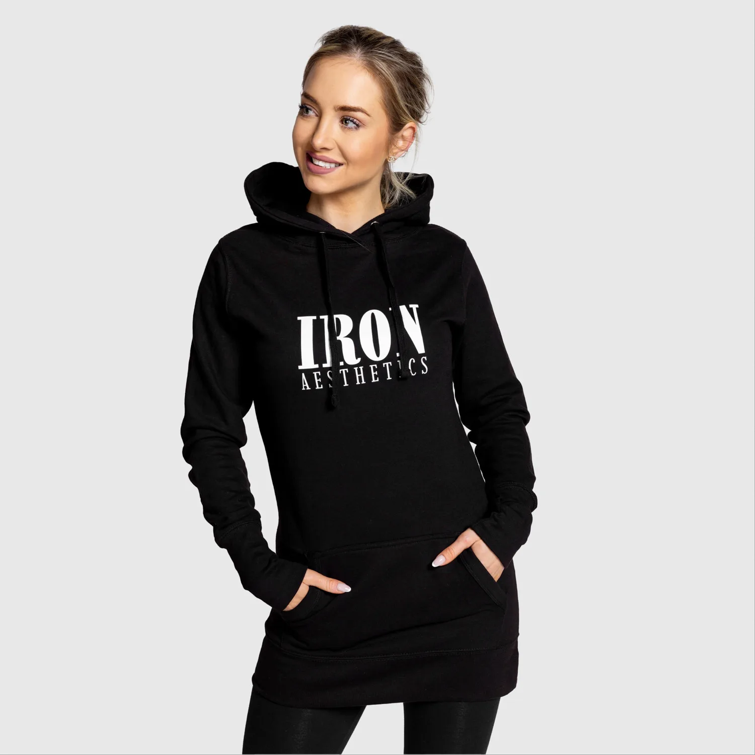 Dámska mikina Iron Aesthetics Longline, čierna-1