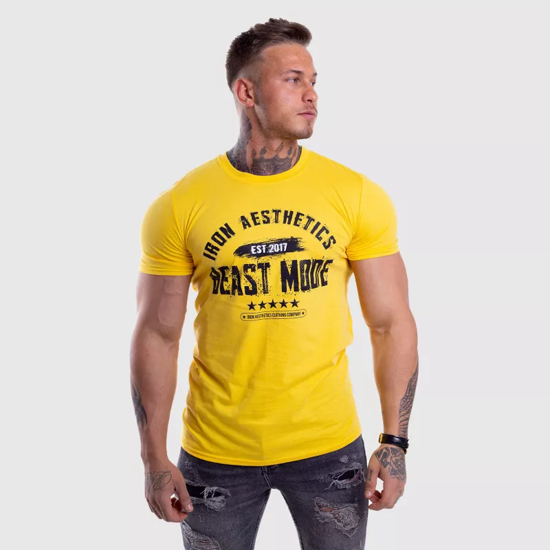 Pánske fitness tričko Iron Aesthetics Beast Mode Est. 2017, gold-2