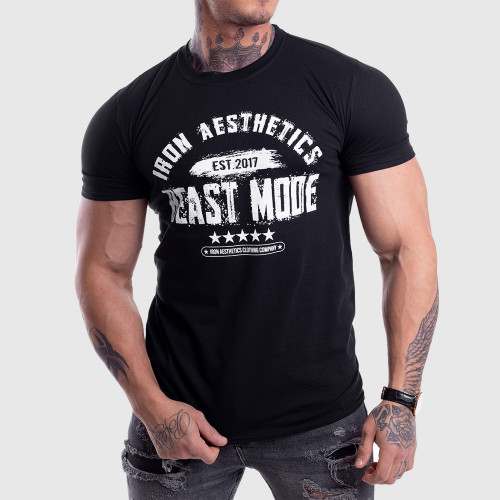 Pánske fitness tričko Iron Aesthetics Beast Mode Est. 2017, čierne