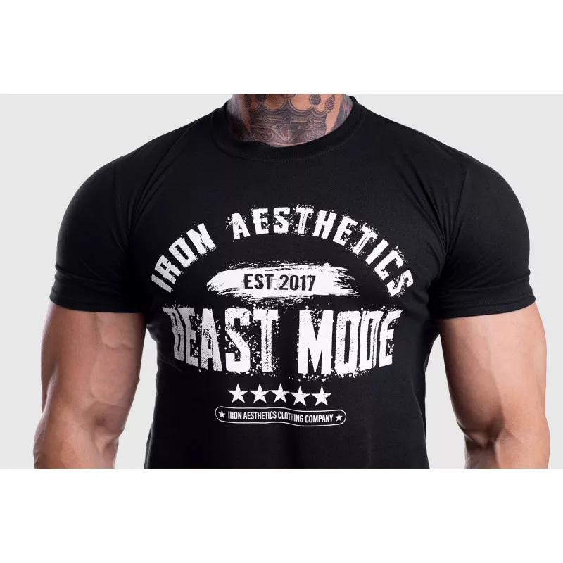 Pánske fitness tričko Iron Aesthetics Beast Mode Est. 2017, čierne-3