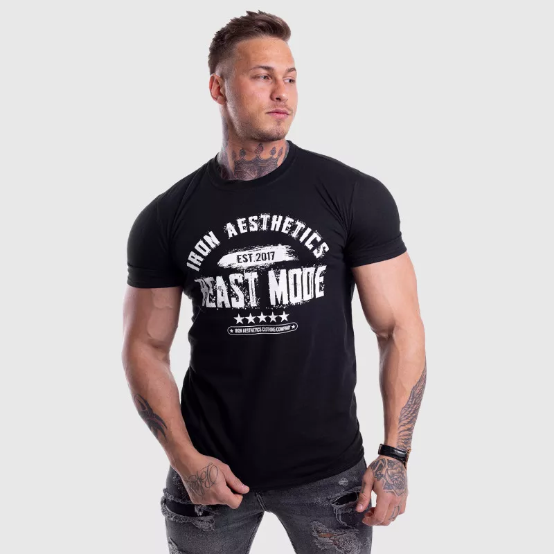 Pánske fitness tričko Iron Aesthetics Beast Mode Est. 2017, čierne-6