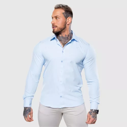 Strečová košeľa Iron Aesthetics Slim Stretch, svetlomodrá
