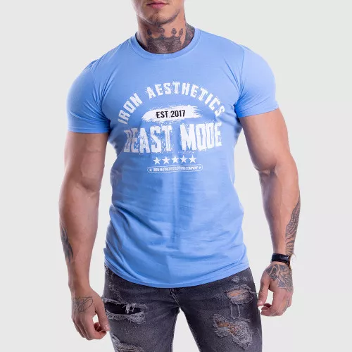 Pánske fitness tričko Iron Aesthetics Beast Mode Est. 2017, modré