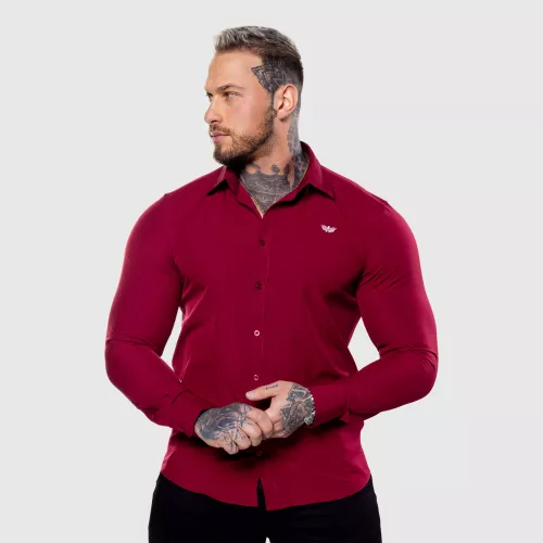 Strečová košeľa Iron Aesthetics Slim Stretch, bordová