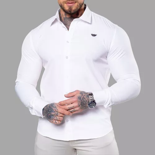 Strečová košeľa Iron Aesthetics Slim Stretch, biela