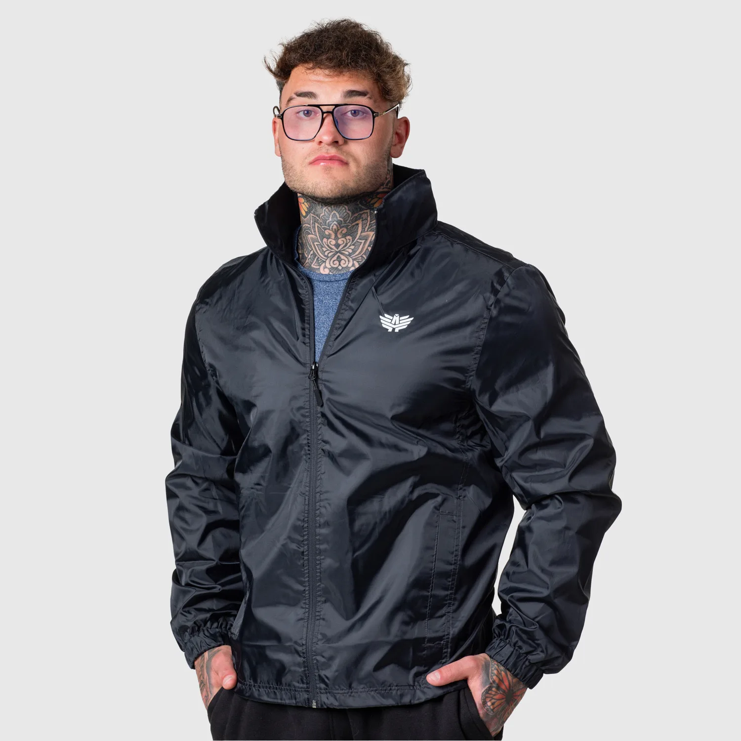 Pánska bunda Iron Aesthetics Windblocker, čierna-1