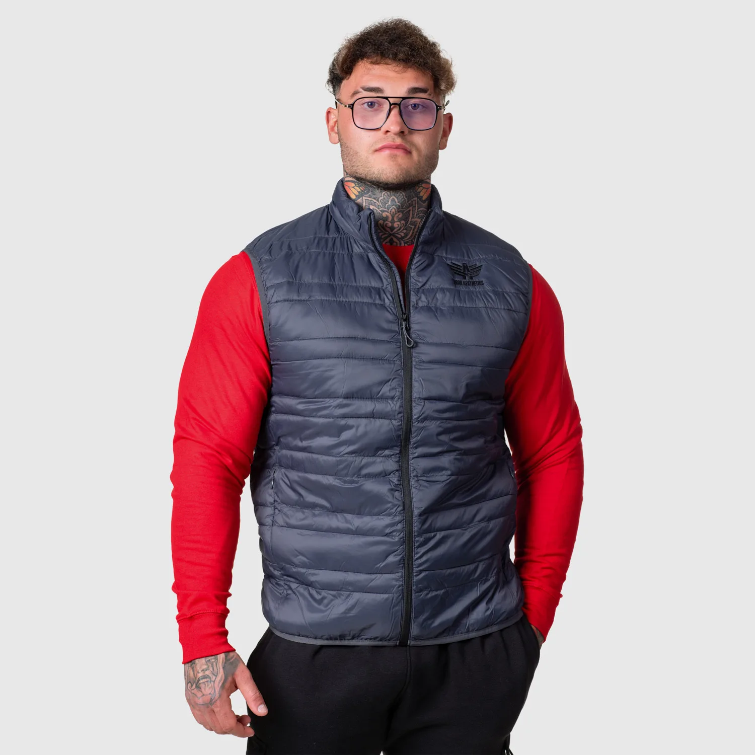 Pánska vesta Iron Aesthetics Bodywarmer, tmavosivá-1