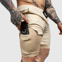 Funkčné šortky Iron Aesthetics SweatPro 2in1, khaki