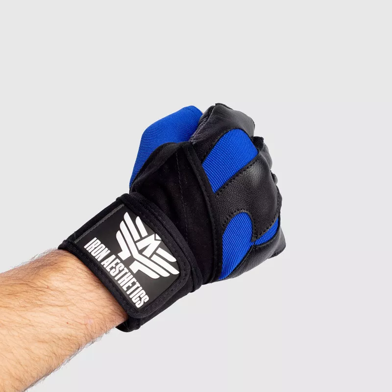 Fitness rukavice Iron Aesthetics, modré-3