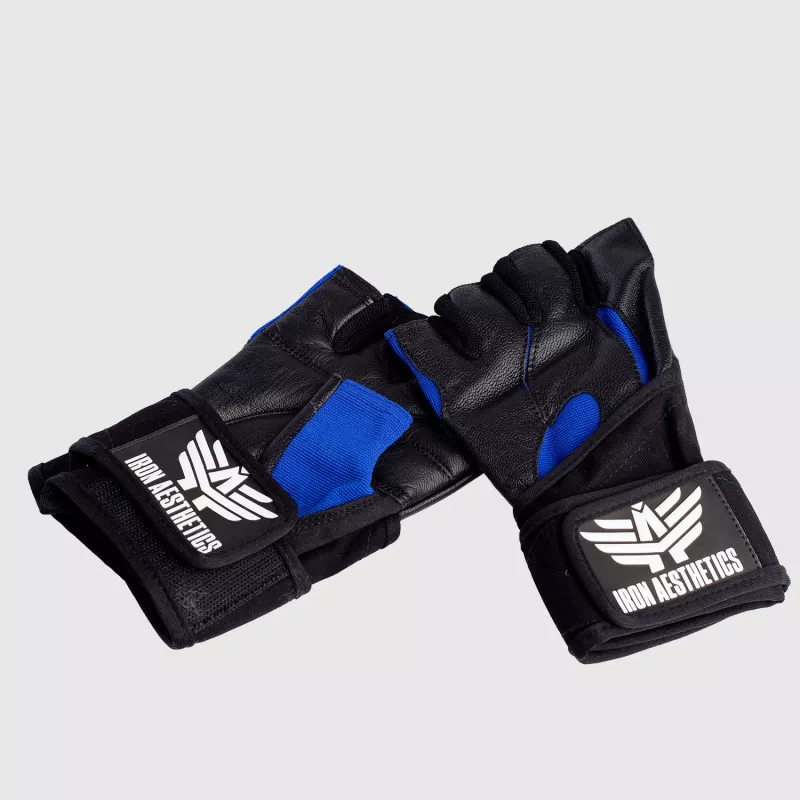 Fitness rukavice Iron Aesthetics, modré-4