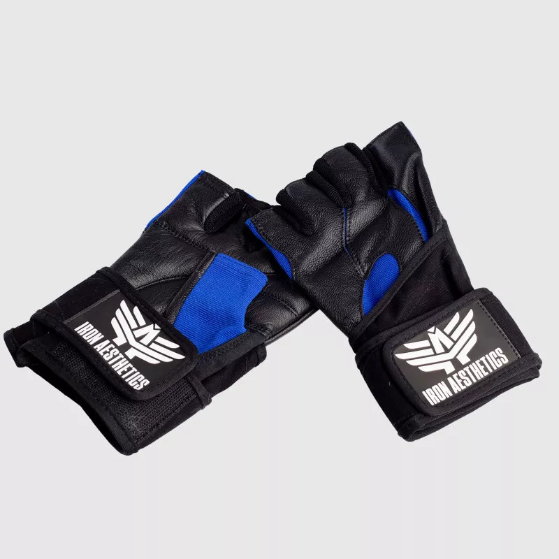 Fitness rukavice Iron Aesthetics, modré-6