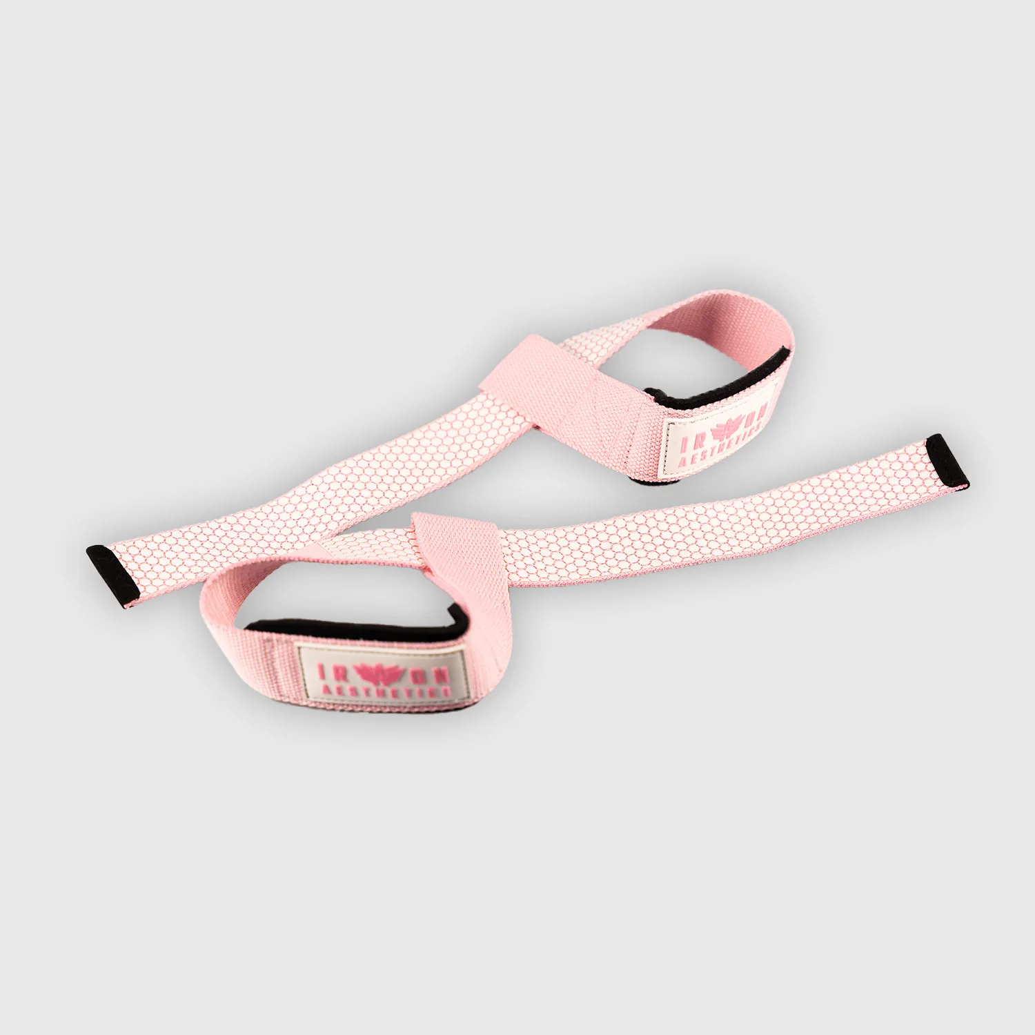 Trhačky s gripom Iron Aesthetics Grip Straps, ružové-1