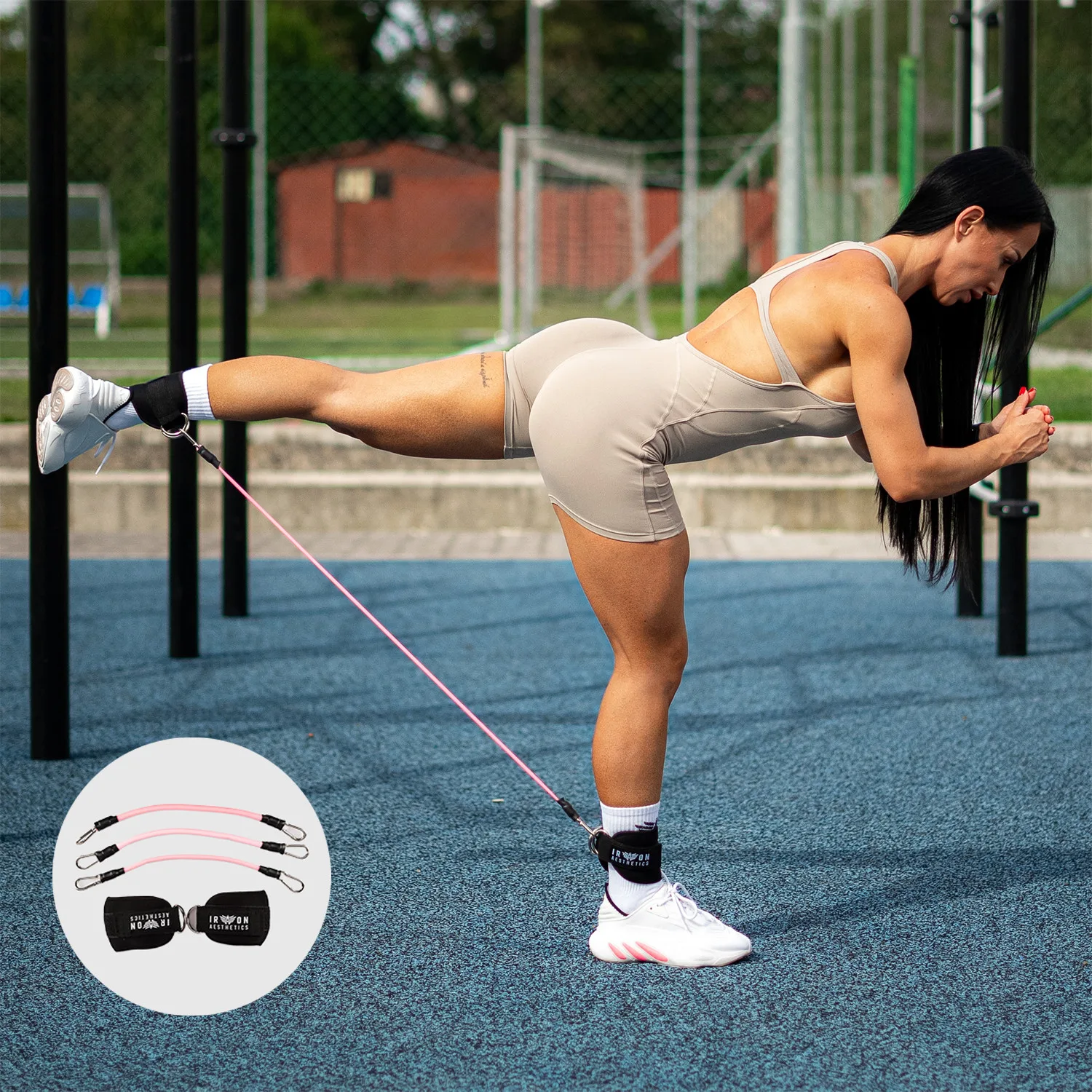 Odporový expandér Iron Aesthetics Ankle Bands, ružový-1