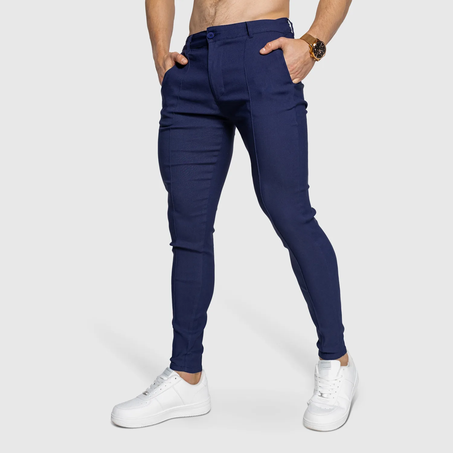 Strečové nohavice Iron Aesthetics Excellence, navy-1