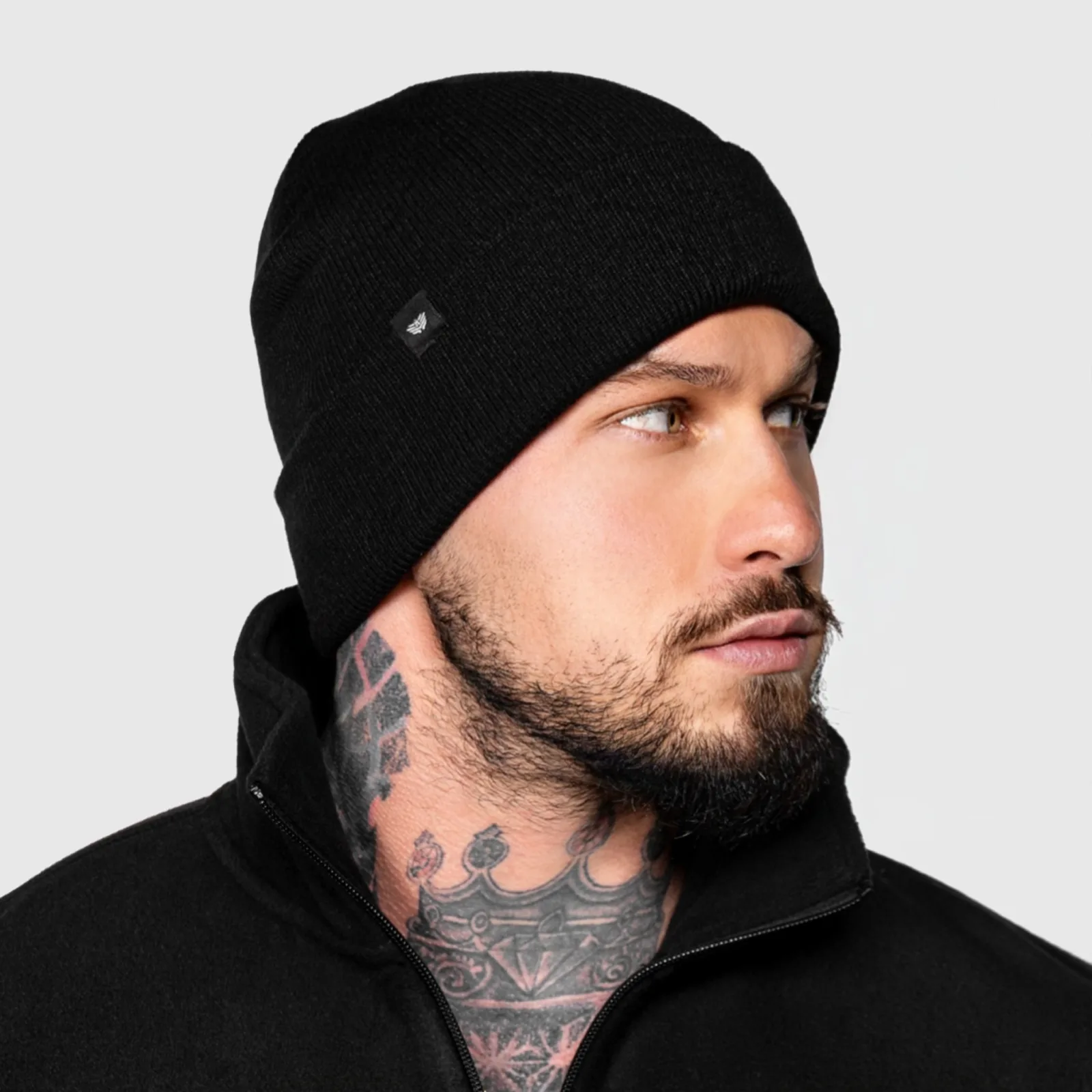 Zimná beanie čiapka Iron Aesthetics Topper, čierna-1