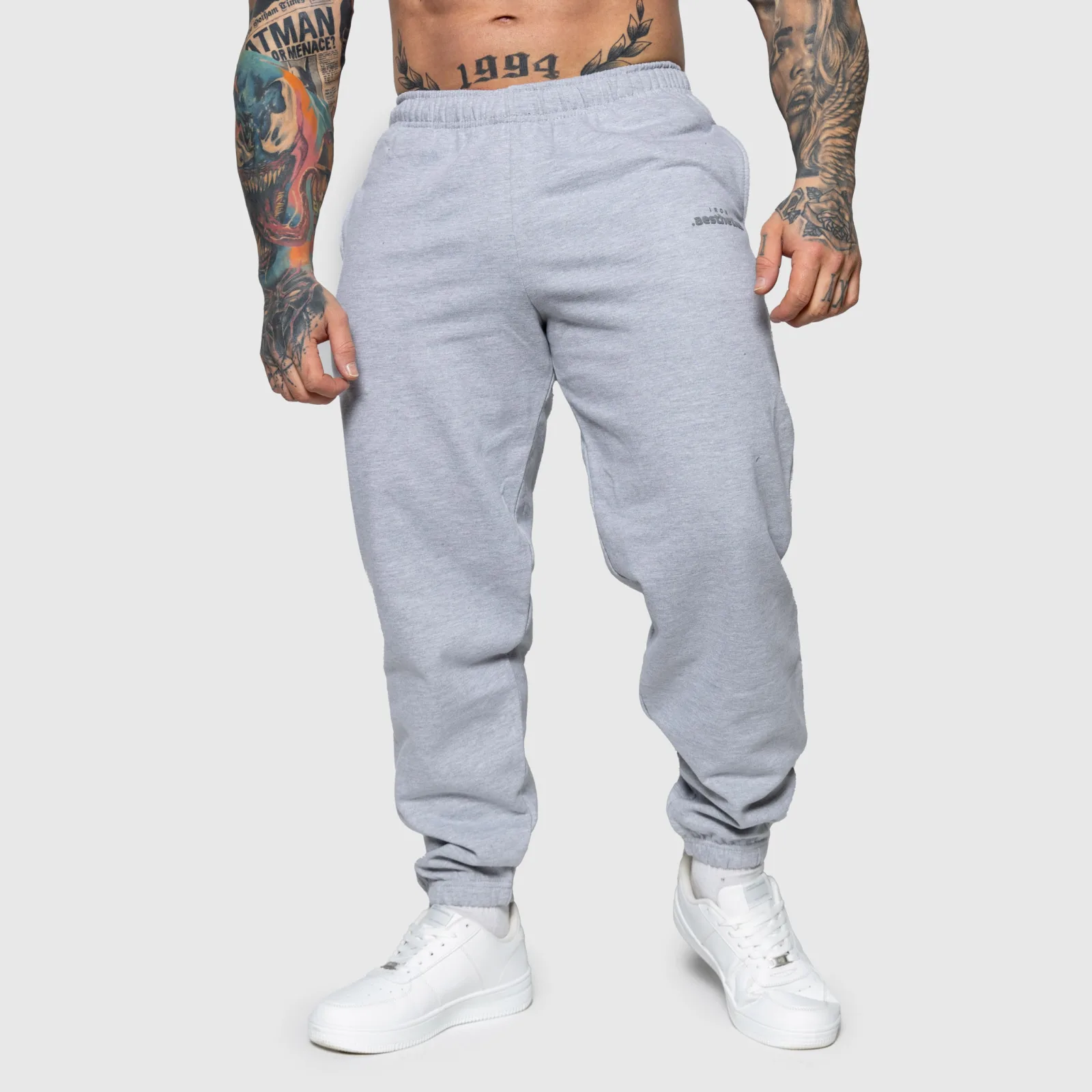 Oversized tepláky Iron Aesthetics Relaxed, sivé-1