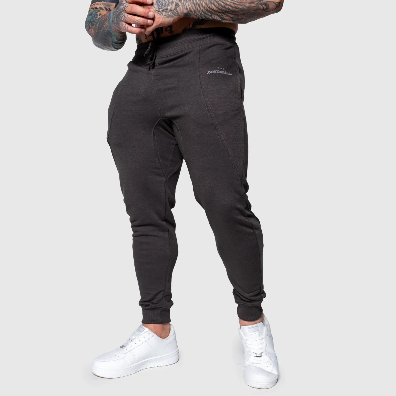 Pánske športové tepláky Iron Aesthetics Flexi, tmavosivé-1