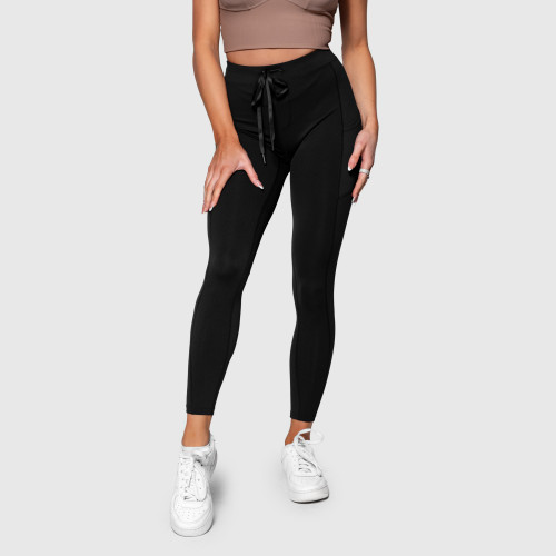 Športové legíny s vreckami Iron Aesthetics Active, čierne