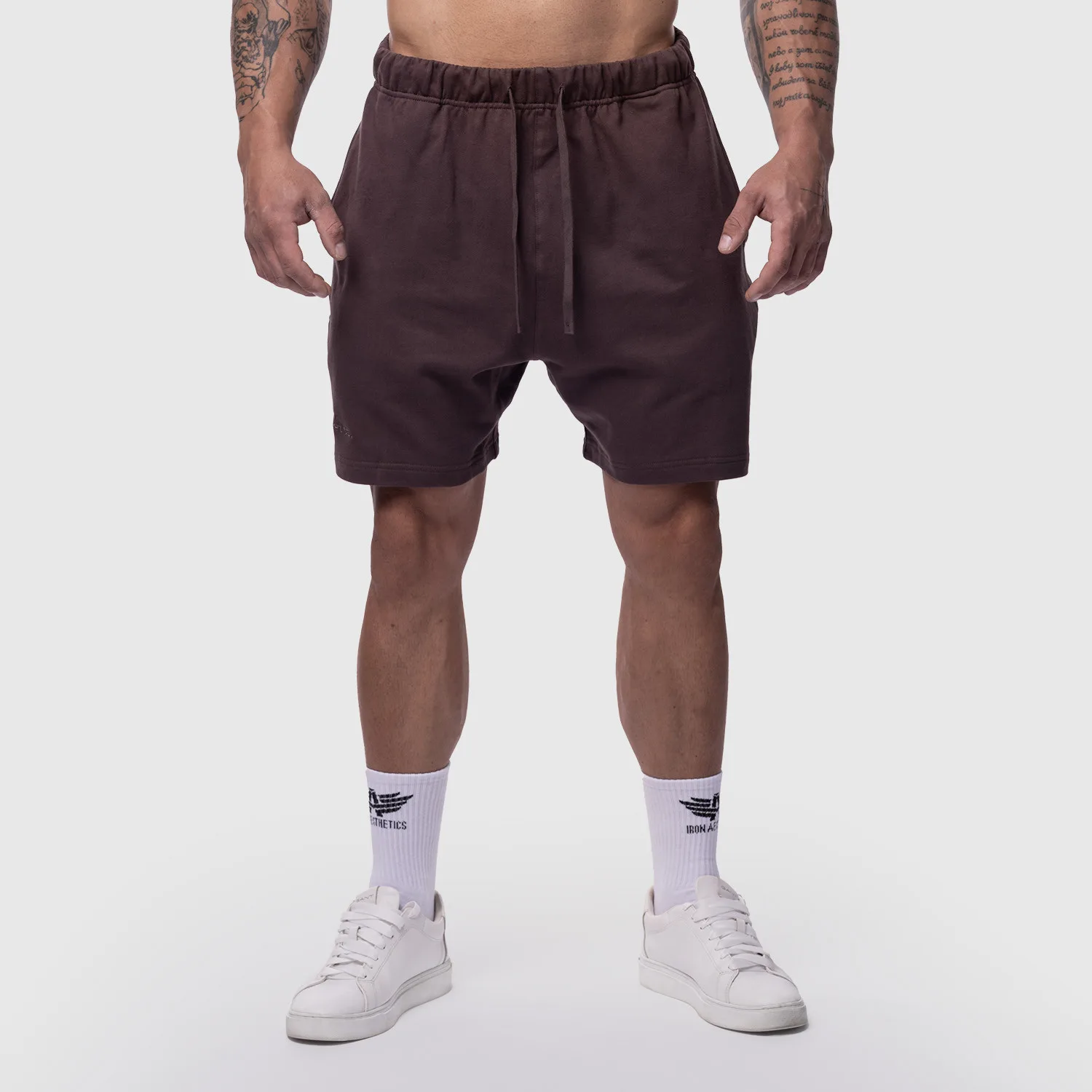 Pánske bavlnené šortky Iron Aesthetics Ambition, fialové-1