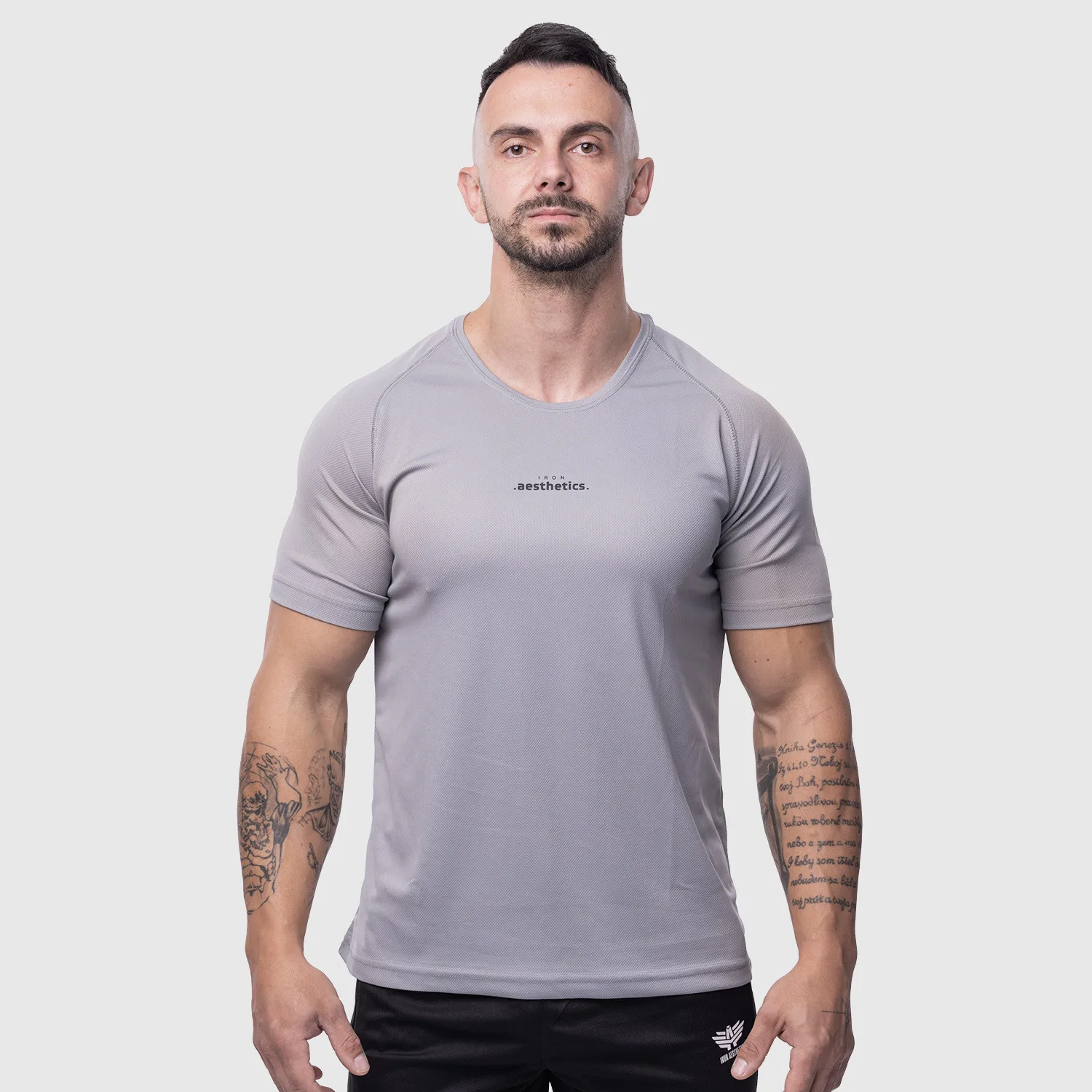 Pánske športové tričko Iron Aesthetics Training, sivé-1