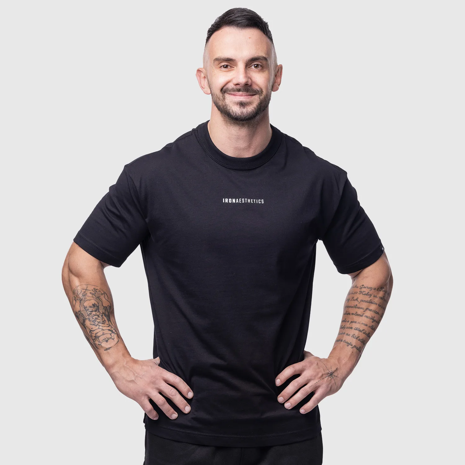 Oversize tričko Iron Aesthetics Vibe Tee, čierne-1