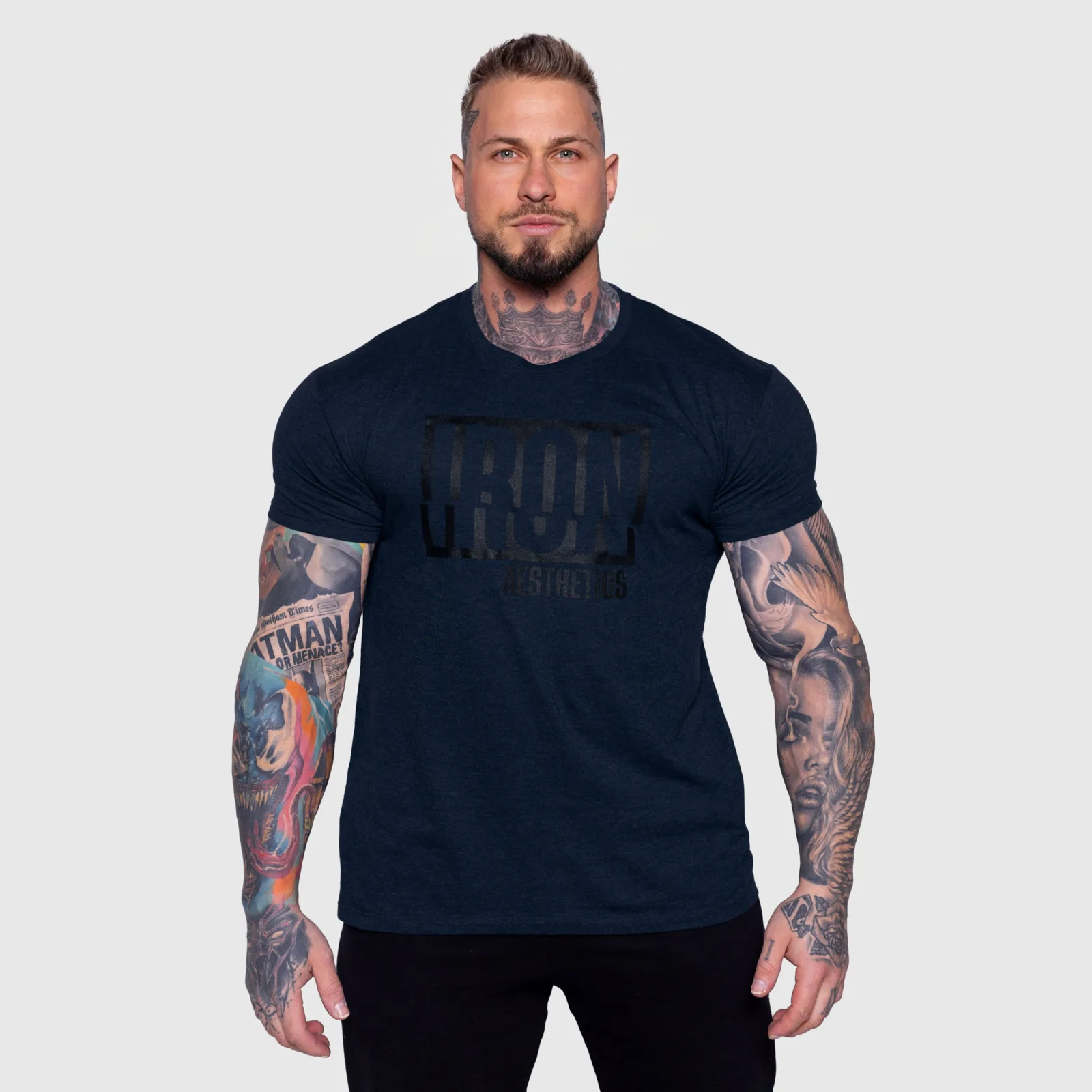 Pánske tričko Iron Aesthetics Slash, navy-1