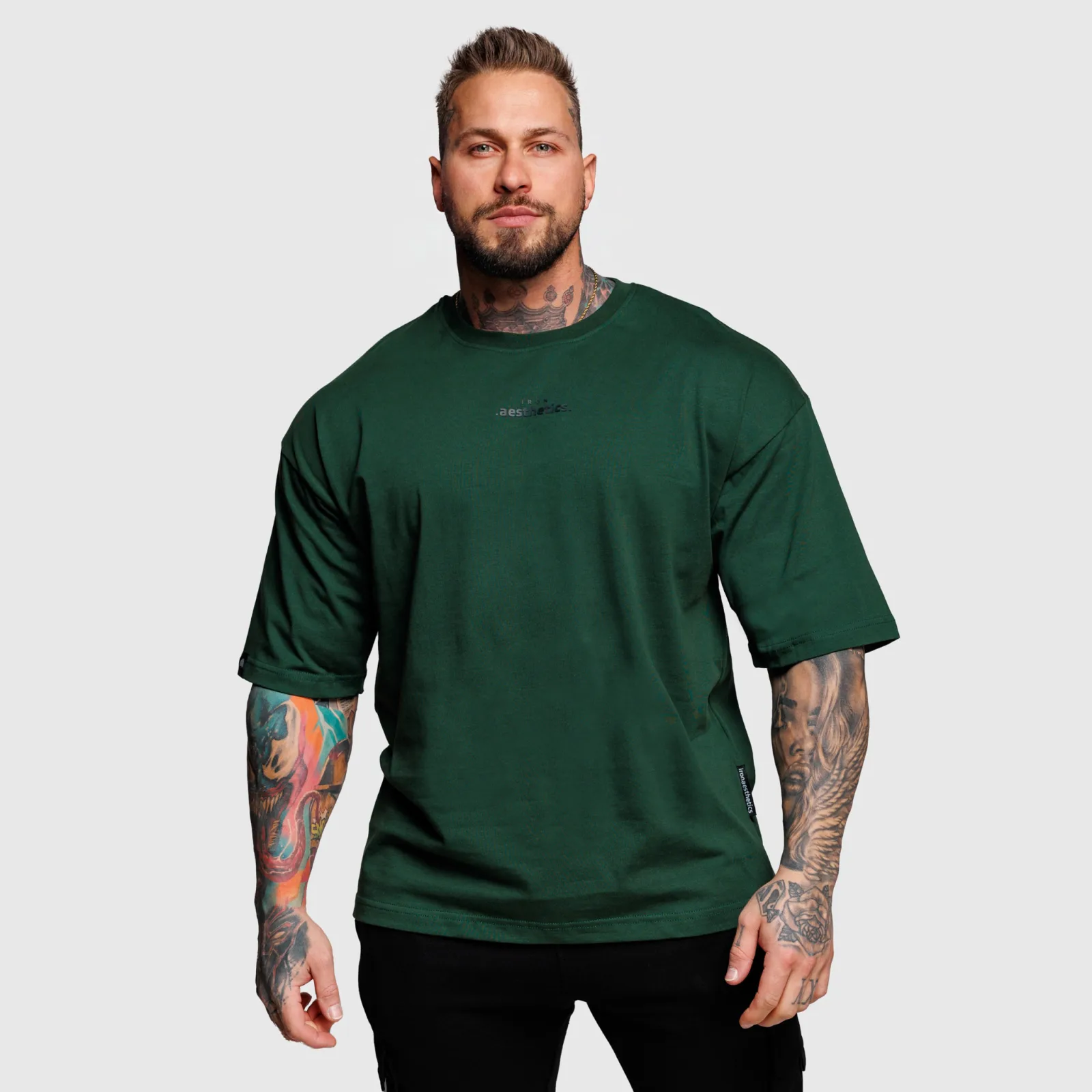 Oversize tričko Iron Aesthetics Major, zelené-1