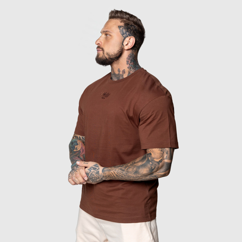 Oversized tričko Iron Aesthetics 3D, hnedé · záber 6