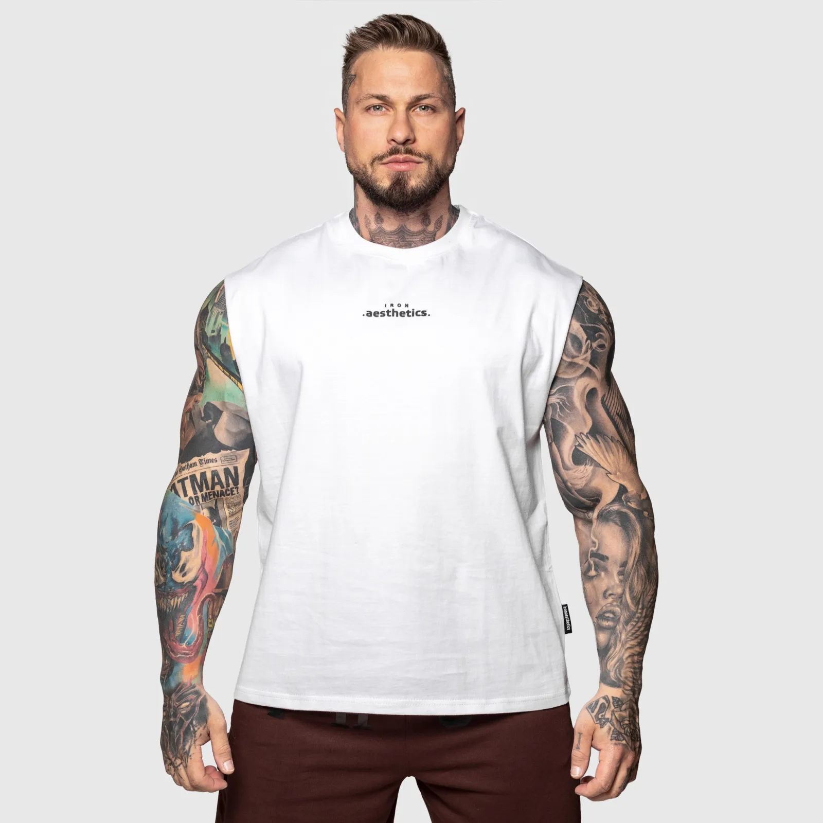 Tielko Iron Aesthetics Muscle Tee, biele-1