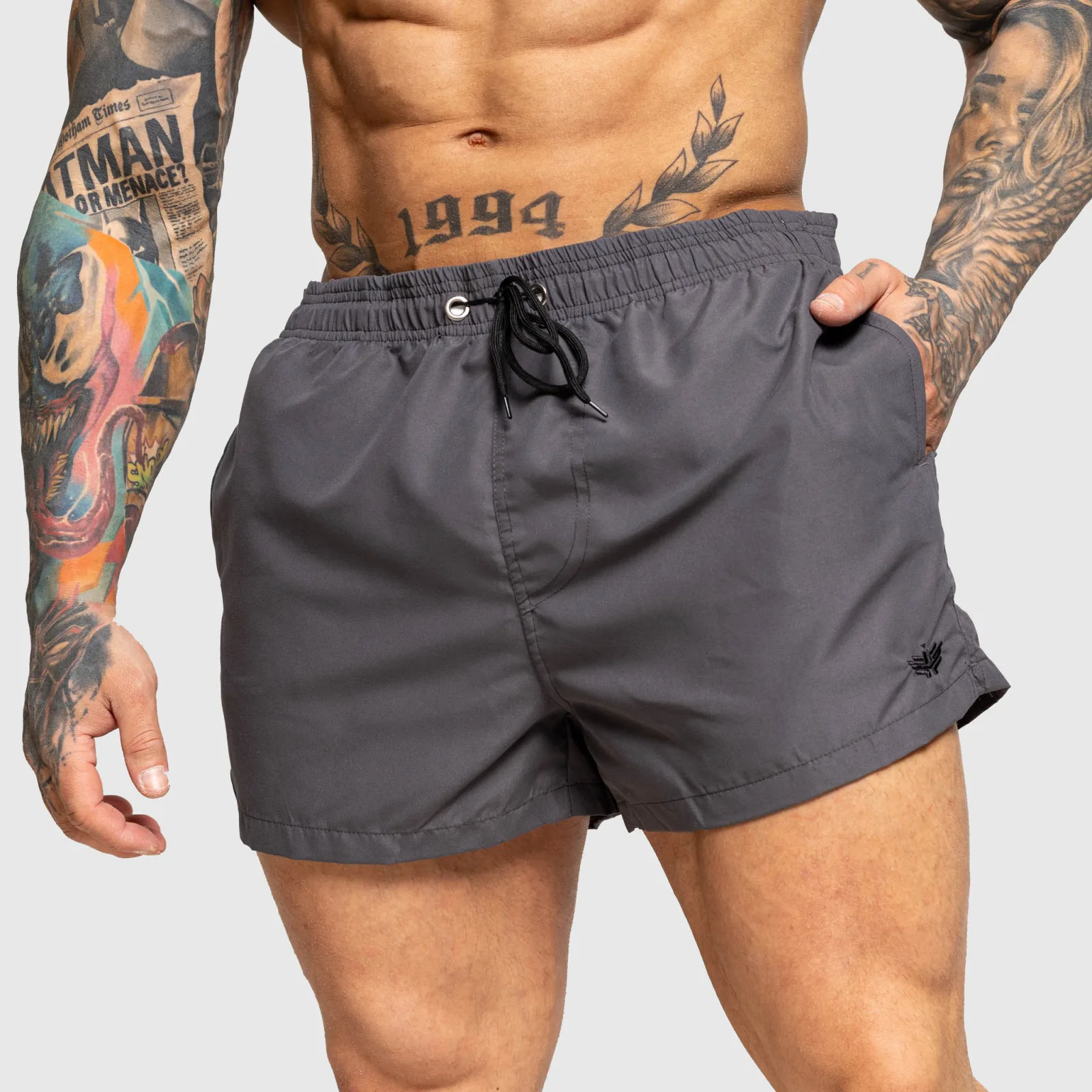 Pánske plavky Iron Aesthetics Beach Mode, sivé-1
