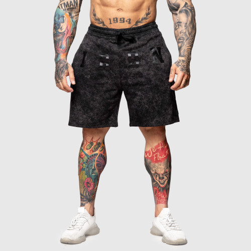 Teplákové kraťasy Iron Aesthetics College, washed black