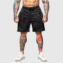 Teplákové kraťasy Iron Aesthetics College, washed black