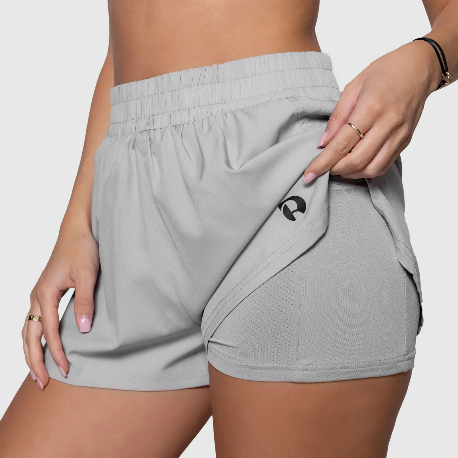 Dámske šortky Iron Aesthetics Athletic 2in1, sivé-1