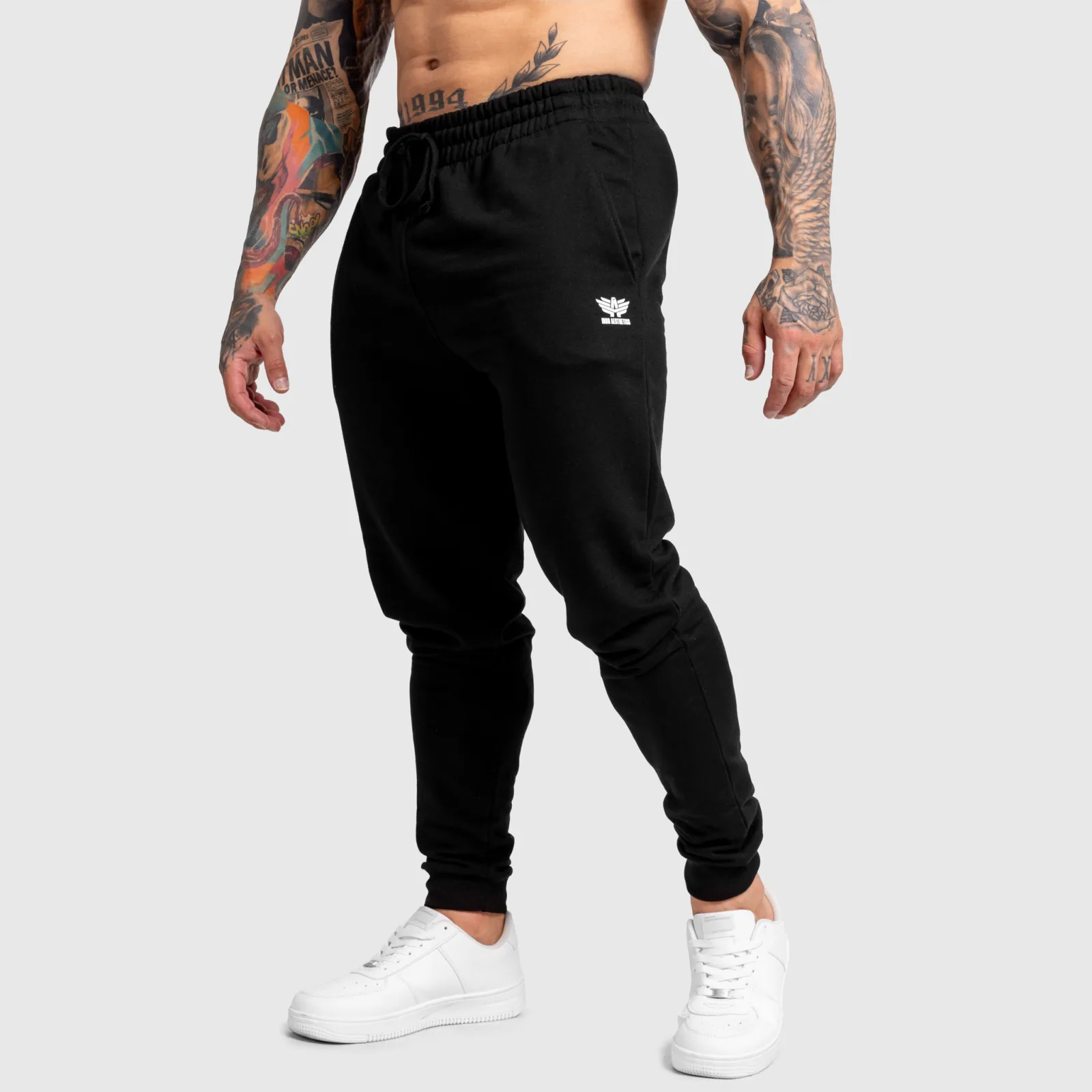 Pánske jogger tepláky Iron Aesthetics Snap, čierne-1