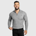 Pánsky sveter Iron Aesthetics Cable Knit, sivý