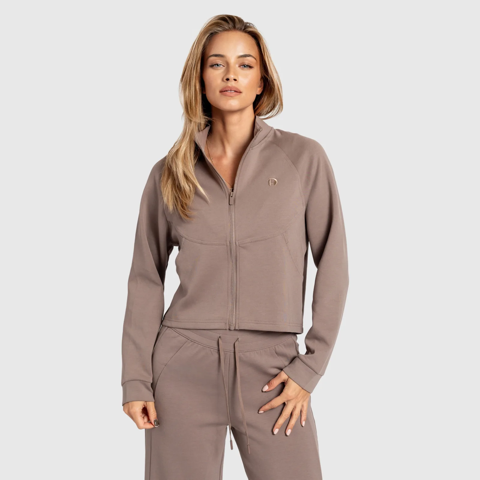 Dámska mikina na zips Iron Aesthetics Enigma, hnedá-1