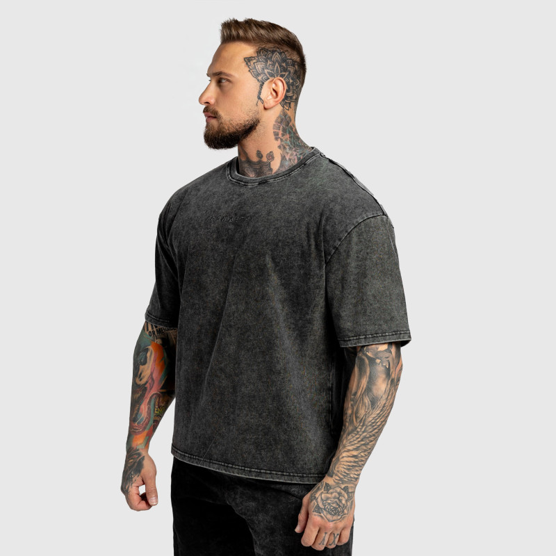 Oversized tričko Iron Aesthetics Heritage, washed black · záber 6
