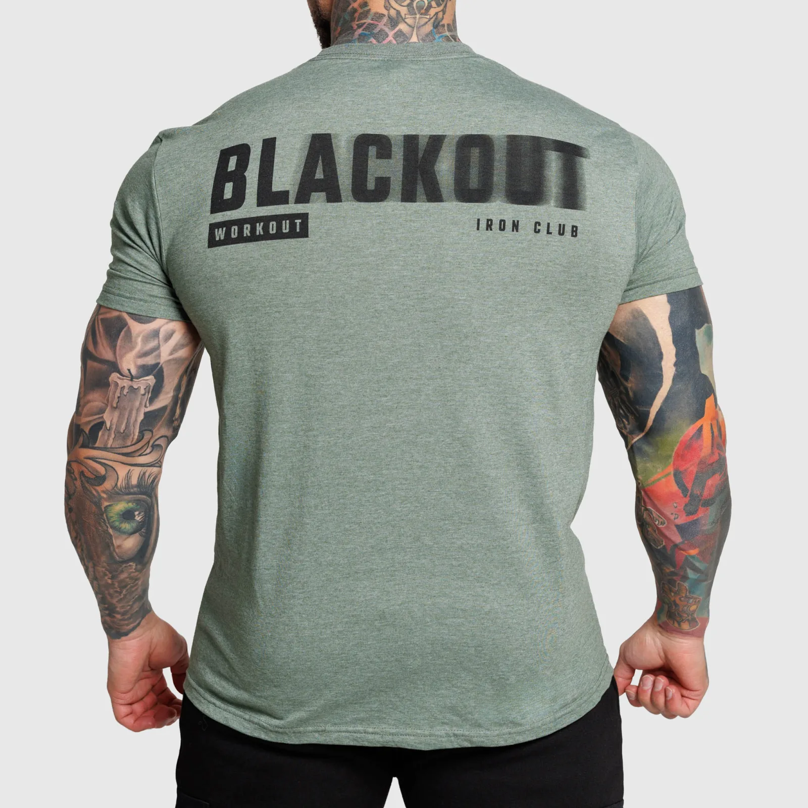 Pánske tričko Iron Aesthetics Blackout, zelené-1