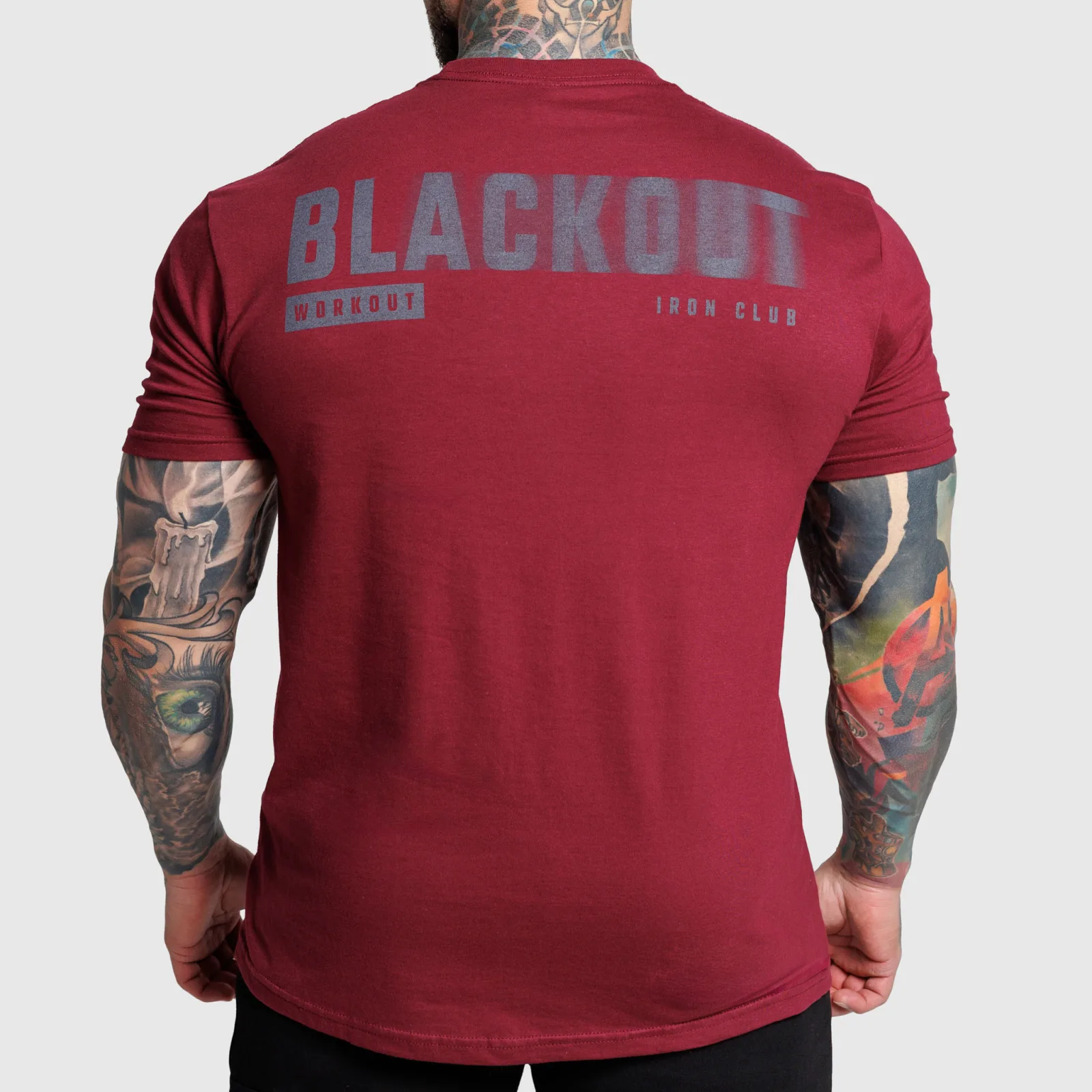 Pánske tričko Iron Aesthetics Blackout, bordové-1