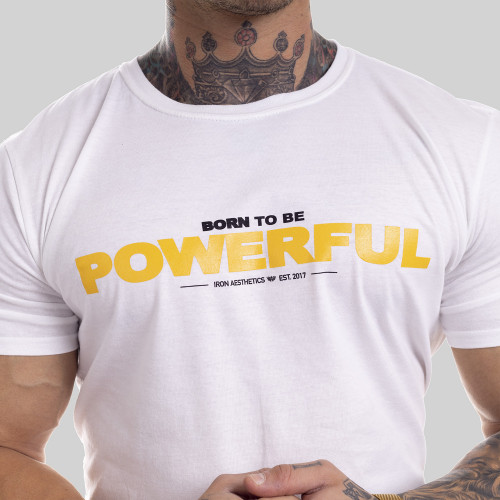 Ultrasoft tričko Iron Aesthetics Powerful, biele