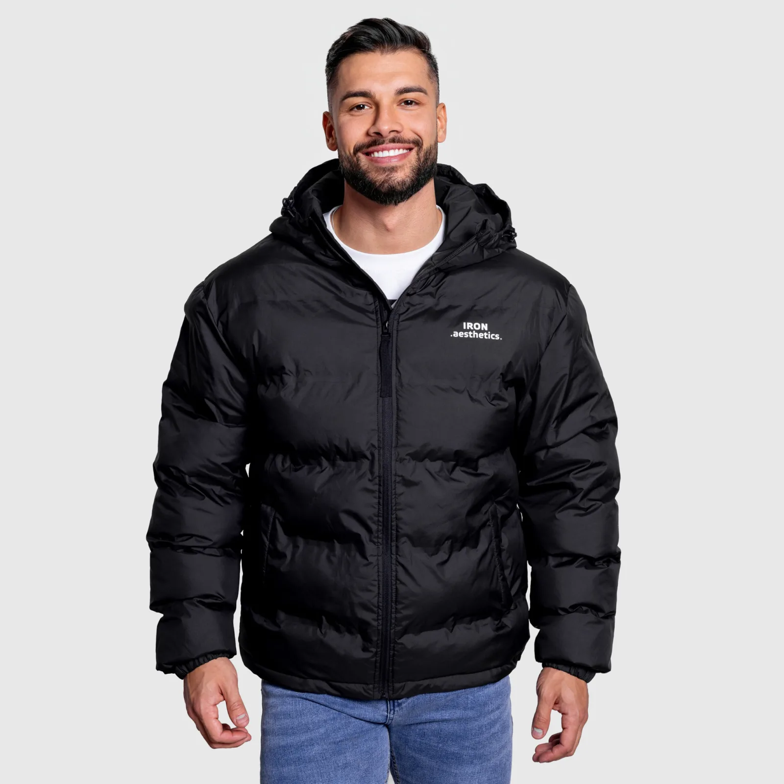 Pánska bunda Iron Aesthetics Zenit Puffer, čierna-1