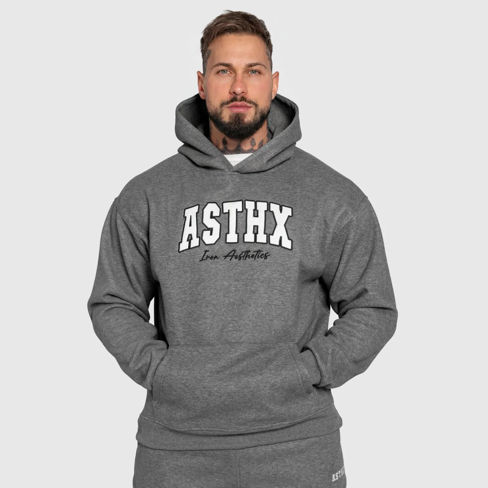 Oversized mikina Iron Aesthetics ASTHX, sivá-1